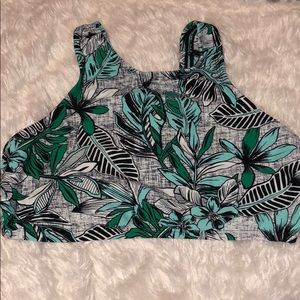 Print halter bikini top